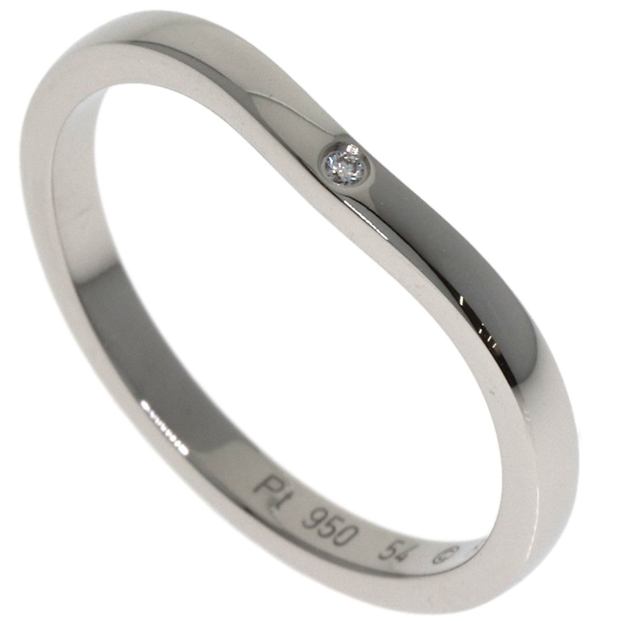Cartier Ballerina Curve 3-Piece Diamond Ring #54 in Platinum PT950 for Women
