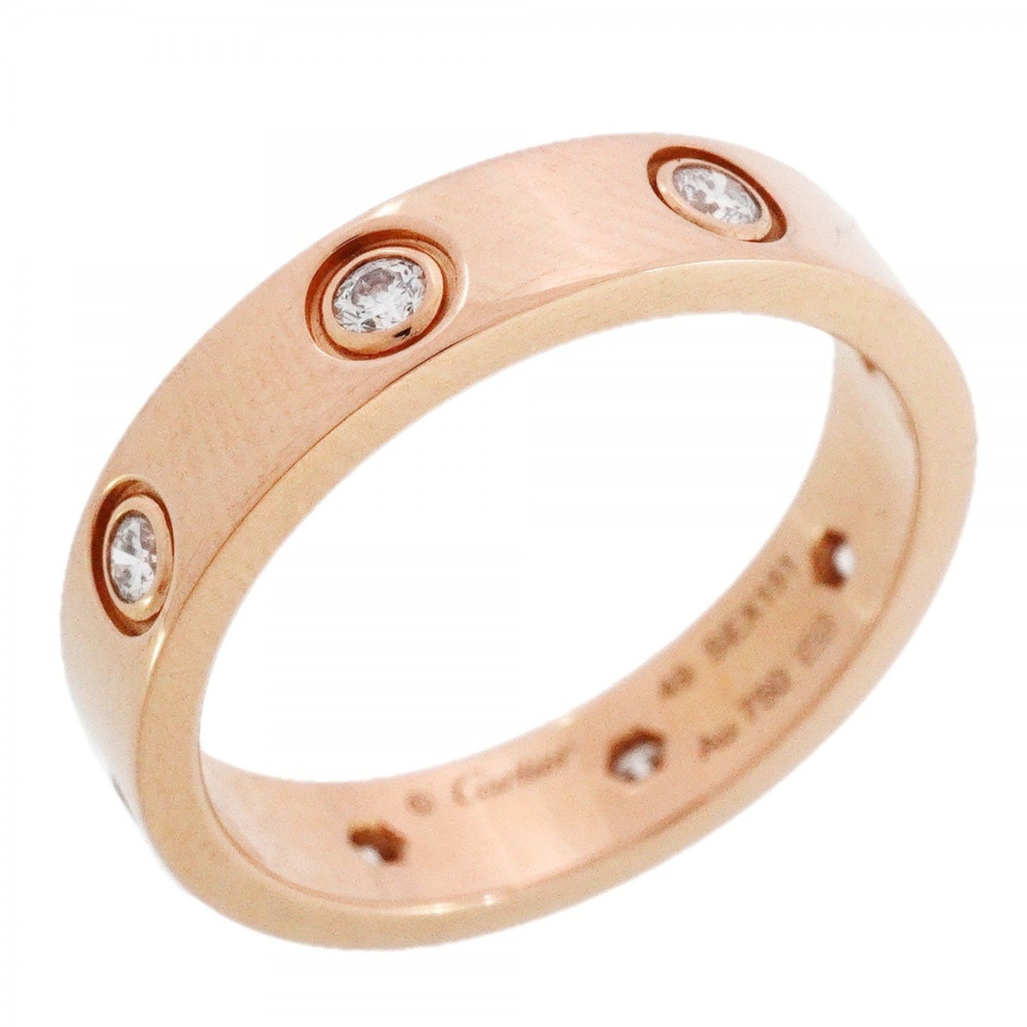 Cartier Mini Love Full Diamond Ring in 18K Pink Gold with Diamonds, #49, for Women