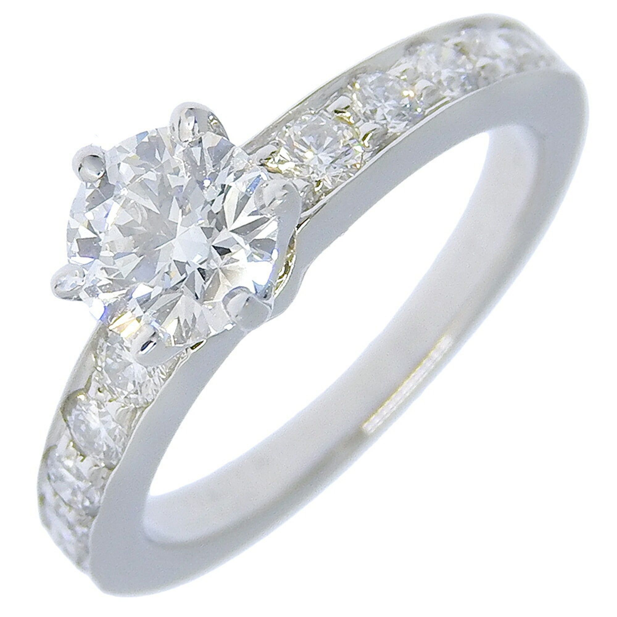 Tiffany & Co. Solitaire size 4 ring, half eternity, Pt950 platinum x diamond, 0.50, approx. 3.9g, So