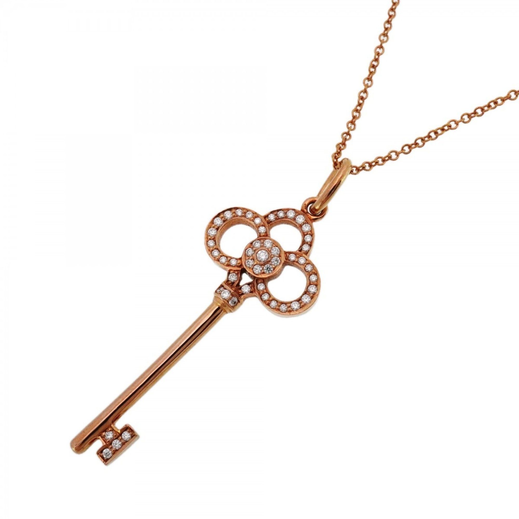 Tiffany Crown Key Necklace in 18K Pink Gold with Diamonds for Women