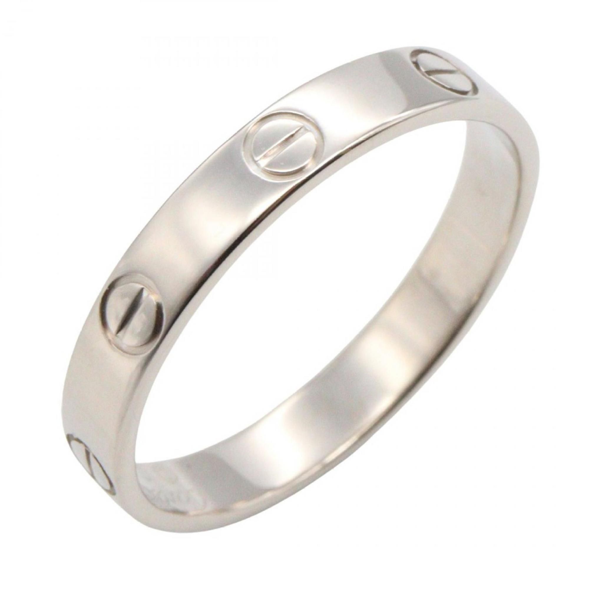 Cartier Mini Love Ring, 18K White Gold, Men's and Women's, Silver
