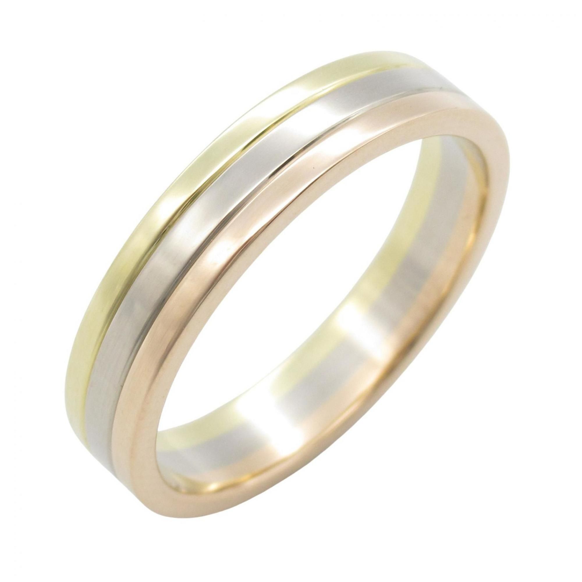 Cartier Vendôme Ring, Wide, 4.8mm, 18K Yellow Gold, White Pink Men's and Women's, Gold Silver, B4052