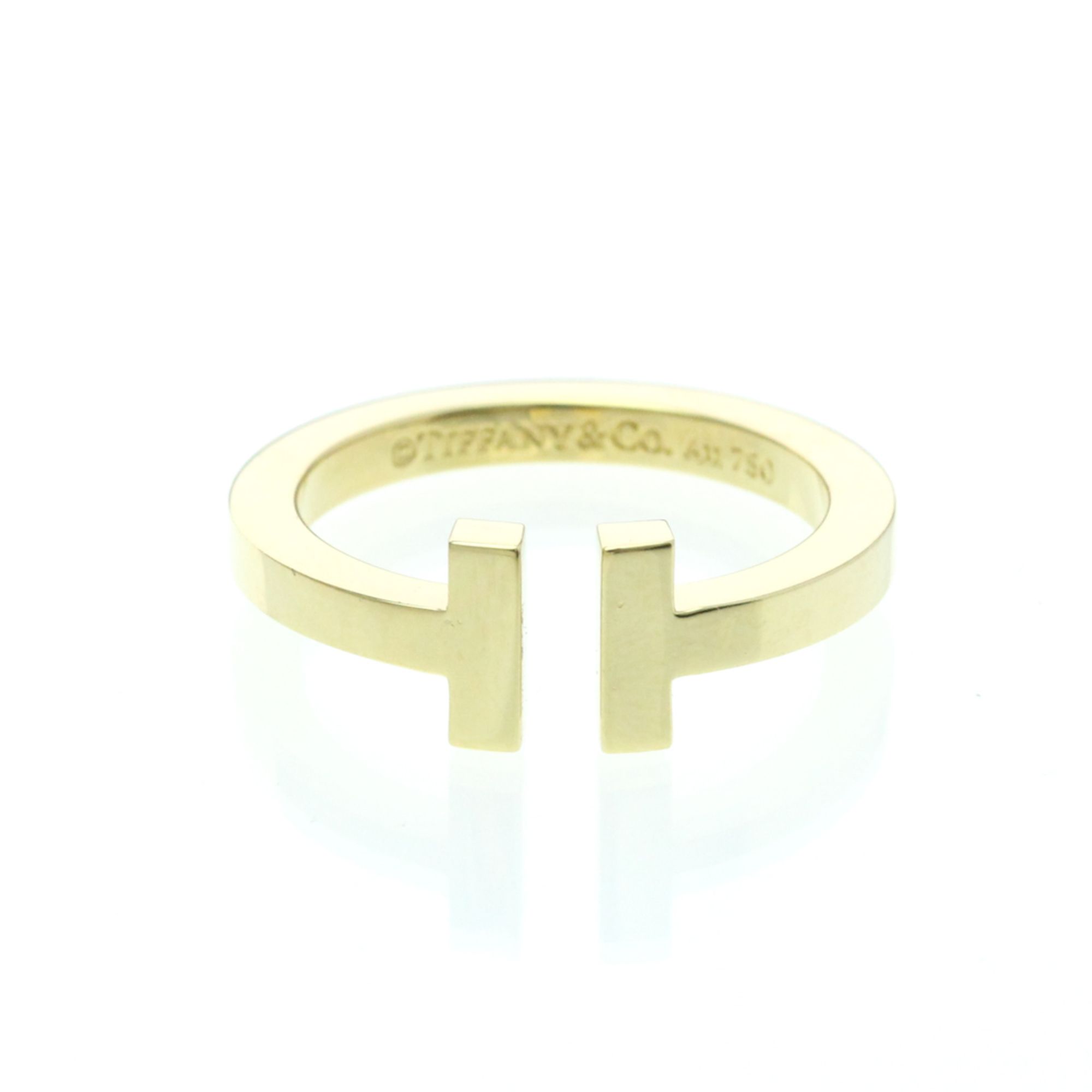 Tiffany T Square Ring Yellow Gold (18K) Fashion No Stone Band Ring Gold