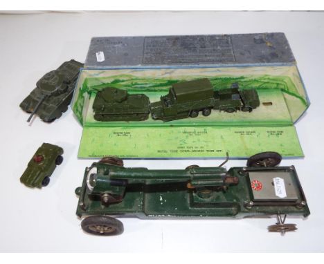 Diecast - a Dinky #151 Royal Tank Corps in original box, Dinky Centurion Tank and Matchbox Rolamatics #28 Stoat, both unboxed