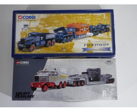 Diecast - two Corgi 1:50 scale trucks comprising 55201 Pickfords Diamond T Ballast and 17602 Scammell Constructor, models app