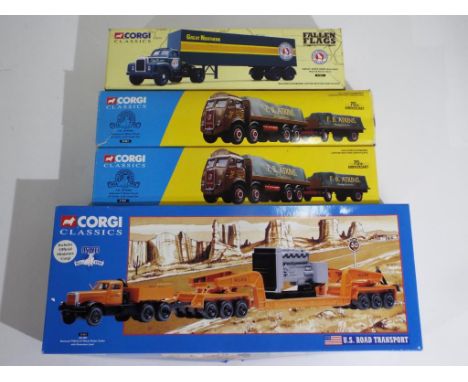 Diecast - four Corgi 1:50 scale trucks to include two Code 3 based on #27601, one in the colours of Smiths Crisps with certif