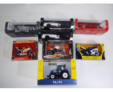 Diecast, Universal Hobbies, New-Ray, Maisto - a good mixed lot of eight boxed diecast motor vehicles in various scales includ