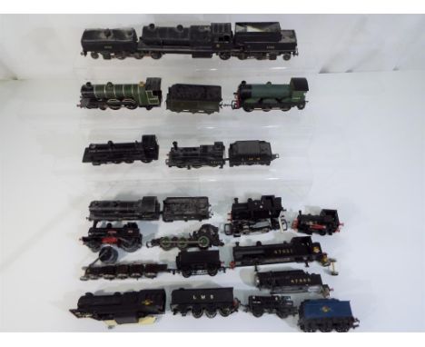 Hornby, Lima and other - six unboxed OO gauge steam locomotives with motors fitted, lot also includes a selection of bodies a
