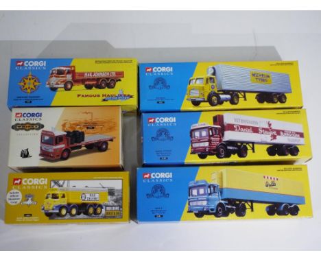 Diecast - six 1;50 scale trucks by Corgi comprising #21001, #14001, #21401, #14501, #24701 and #21402, items appear e to nm, 