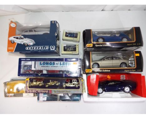 Maisto, Burago, Corgi and others - ten diecast vehicles predominantly boxed includes 1:18 scale Jaguar XK8, S-Type, XJ220 and