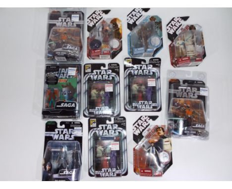 Star Wars - Hasbro - a collection of eleven Hasbor Star Wars action figures sealed in original blister packs, includes The SA