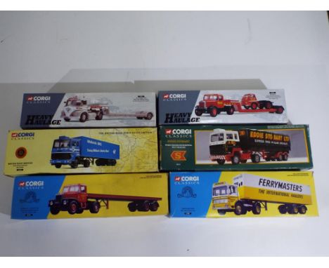 Diecast - six 1:50 scale trucks by Corgi comprising #23001, #16401, #13501, #23101, #31004 and #21301, items appear e to nm, 