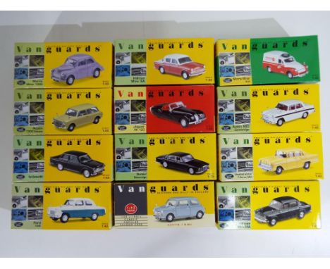 Diecast - twelve 1:43 scale Vanguards diecast vehicles in original boxes, predominantly limited editions, including VA08800 D