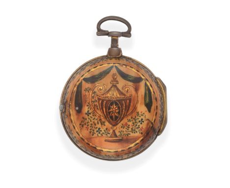 A Horn Gilt Pair Cased Verge Pocket Watch, signed John Jackson, Boroughbridge, circa 1790, gilt fusee movement signed and num
