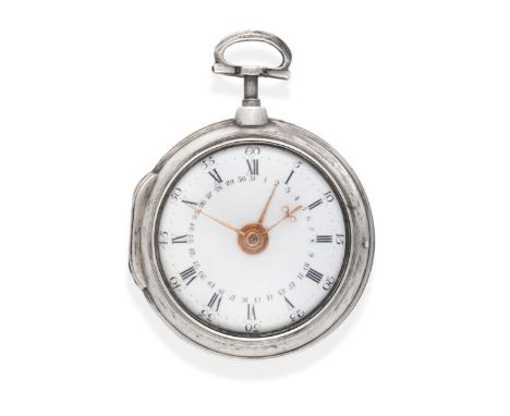 A Silver Pair Cased Verge Pocket Watch with Unusual Calendar Display, signed Richard Simester, Birmingham, 1797, gilt fusee m