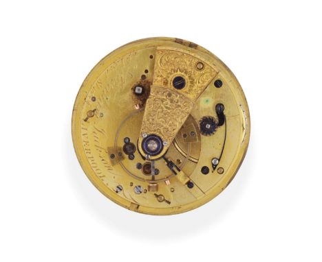 A 19th Century Pocket Chronometer Movement Now In a Later Purpose Made Brass Case, signed Abraham Jackson, 44 Lord Street, Li