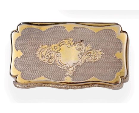 A French Silver Gilt Snuff Box, maker's mark AB, late 19th Century, also struck with Russian 88 standard 1882-1898 import mar