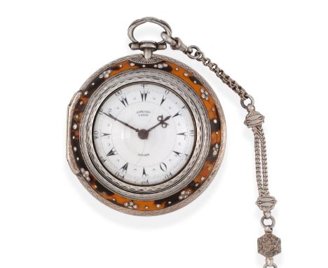 A Rare Quadruple Cased Silver Tortoiseshell Verge Pocket Watch made for the Turkish market, signed Edward Prior, London, No.5