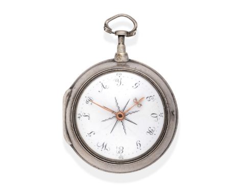 A Silver Pair Cased Verge Pocket Watch with Unusual Named Hour Marker Dial, signed Heny Bannister Lichfield, 1793, gilt fusee