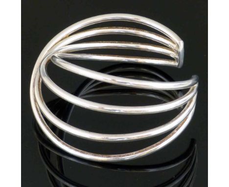 Georg Jensen 925 silver wire work Alliance bangle, gross weight 47.4g, hallmark London 2009, wrist size approximately 5.5 x 5