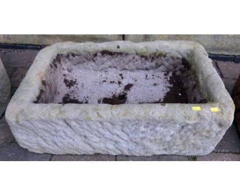 Sandstone trough 59 x 37 x 20cm.