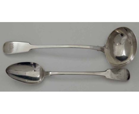 George III silver gravy spoon, London 1819; Victorian silver soup ladle, London 1851, gross weight 12oz 3dwt (2).