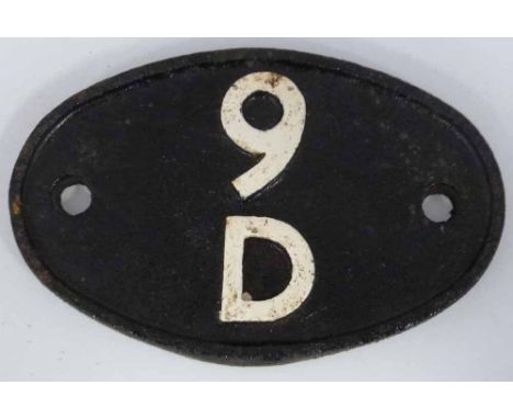 Oval cast iron 'Newton Heath' engine shed sign, 9D, 18cm x 12cm.