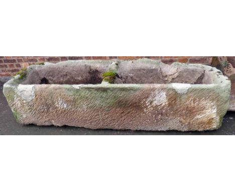 Double sandstone trough 207 x 64 x 47cm.