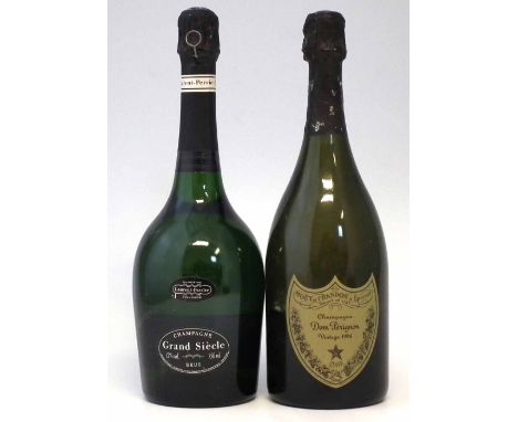 Dom Perignon Champagne Vintage 1996, also Laurent Perrier Champagne Grand Siecle, (2)     Condition report: The foil of the D