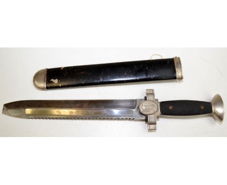 A WWII German Red Cross Enlisted Man Hewer dagger and scabbard.