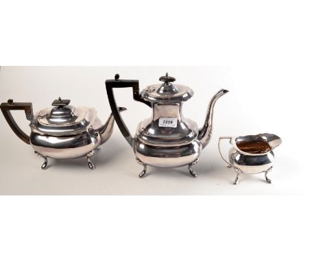 A Walker & Hall four piece tea service.