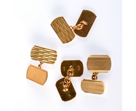 Two pairs of 9ct. gold cufflinks, 10.8gms.