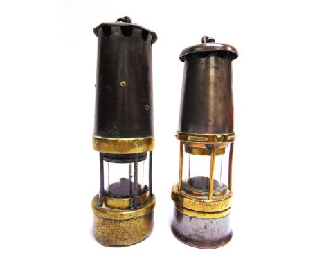 TWO MINER'S LAMPS  including a Wolf No.7 by The Wolf Safety Lamp Co. (Wm Maurice), Sheffield, the tallest 31cm high.
