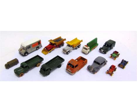 THIRTEEN ASSORTED DIECAST MODEL VEHICLES  circa 1950s-70s, by J.R.D., Charbens, Budgie and others, variable condition, some r