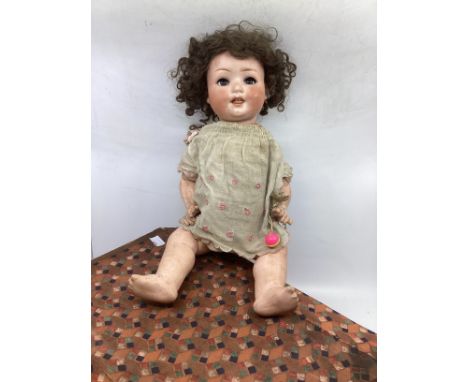 Antique German &ldquo; Bonnie Babs &ldquo; Bisque Head Heubach doll character baby doll with detailed flirty tremble &nbsp;to