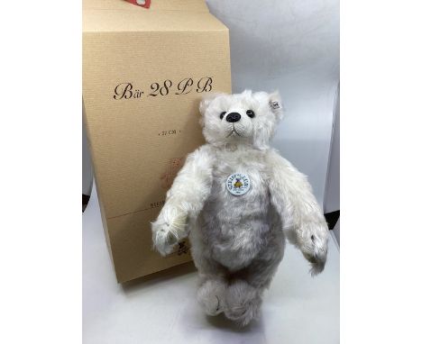  Steiff Bear 28 PB boxed vintage fine teddy bear 37cm edition  made in 2002 as a replica of an early bear 420290 white jointe