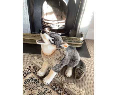 Steiff Snorry Large wolf toy woven fur 60cm 075759 ( c 25&rdquo;) winter snow oversized very large toy with ear button and la