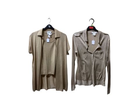 A selection of 1990s/2000s women's knitwear to include a Max Mara fine knit two-piece, a Whistles silk knit cardigan, a long 