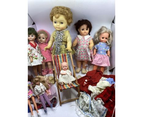  Vintage Rosebud Palitoy Pedigree etc and french vinyl dolls largely 1960s with Faerie glen clothes, together with Mattel ski