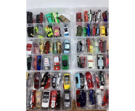 Matchbox Lesley corgi Mattel mixed &nbsp;die cast Vintage toy cars and vehicles across 6 sectioned trays-generally good and s