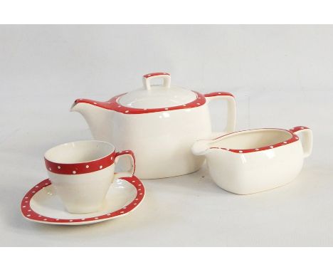 1950's Midwinter Stylecraft 'Red Domino' pattern part dinner service designed by Jessie Tait, mainly for six to eight persons