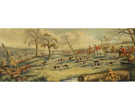 After S AlkenColour prints "Coursing" and "Hare Hunting", 26cm x 67cm approx (both framed) (2) 