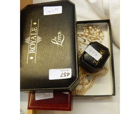 Royale by Lotus pearl choker within its original box and other faux pearls 