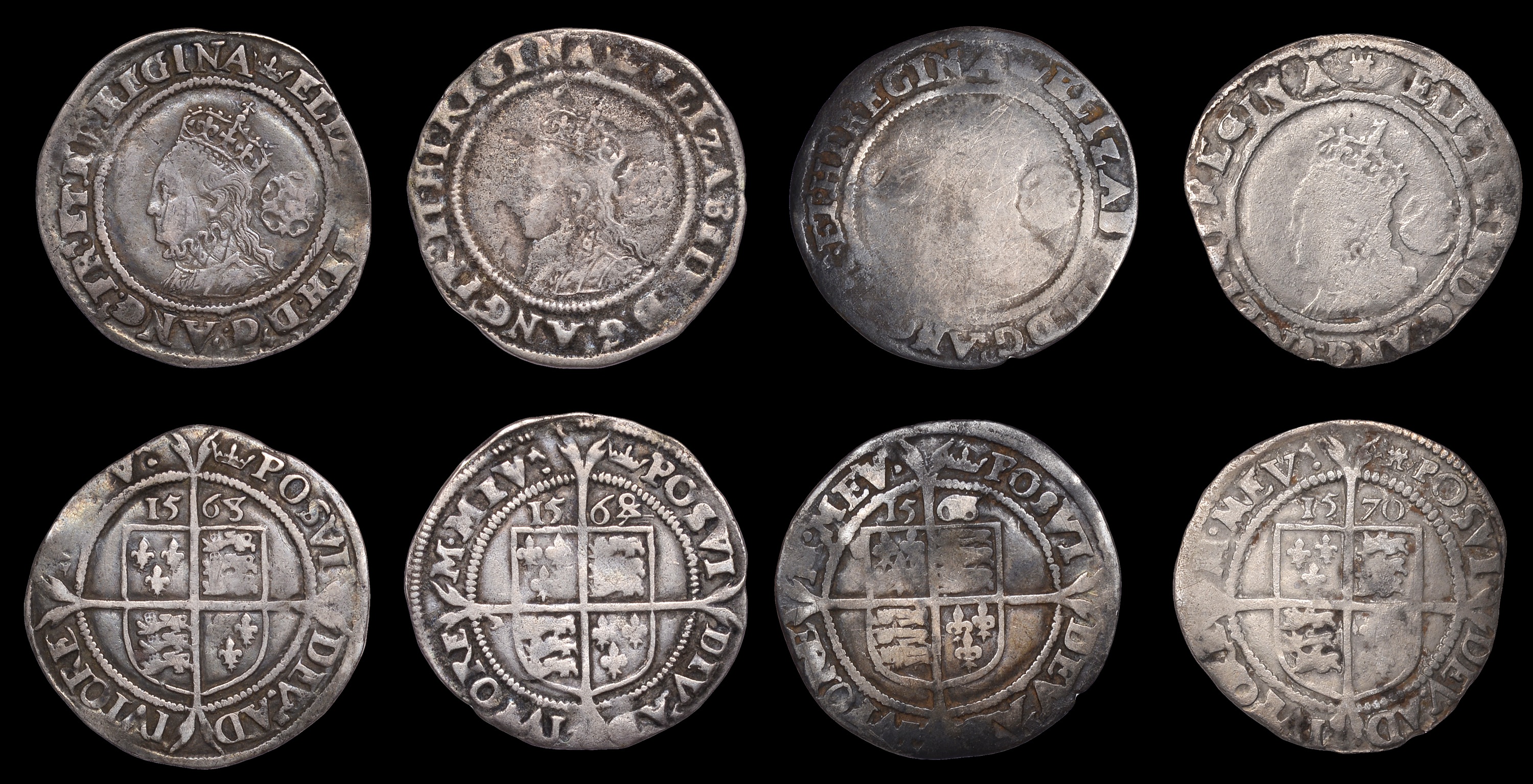 BRITISH COINS, Elizabeth I (15581603), Third issue, 1568/7 (8 inverted