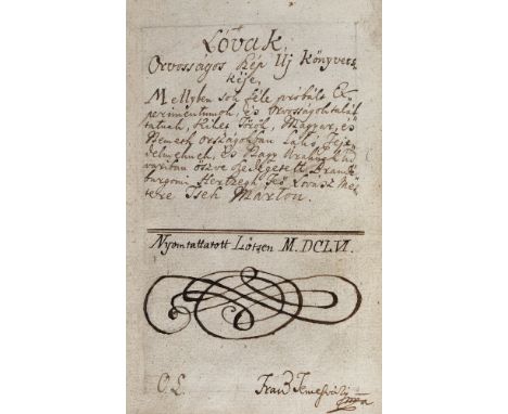 "Cures for horses collected from Turkey, Hungary and Germany", manuscript, by Cseh Morton, copied by Franz Temesvary, Hungari