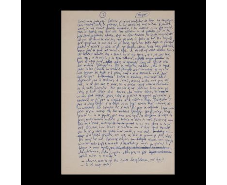 "Împliniri" manuscript, by F?nu? Neagu, 1970s, from the collection of the avant-garde poet Sa?a Pan? (3 pages), 30 x 21 cm (e