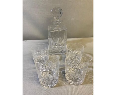 Edinburgh crystal decanter and 4 glasses 
