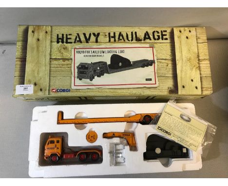 Corgi 1:50 scale model CC13104 Volvo F88 3 Axle low loader & load (Hoveringham Gravels) complete with original box & certific