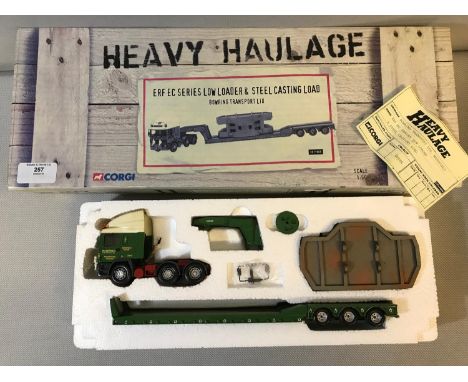 Corgi 1:50 scale model CC11909 ERF EC series low loader & steel casting load (Bowring Transport Ltd) complete with original b