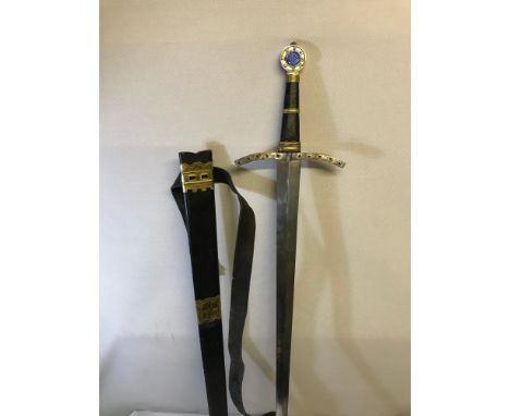 A Large display sword with scabbard and belt, Possible use for cosplay or role playing 